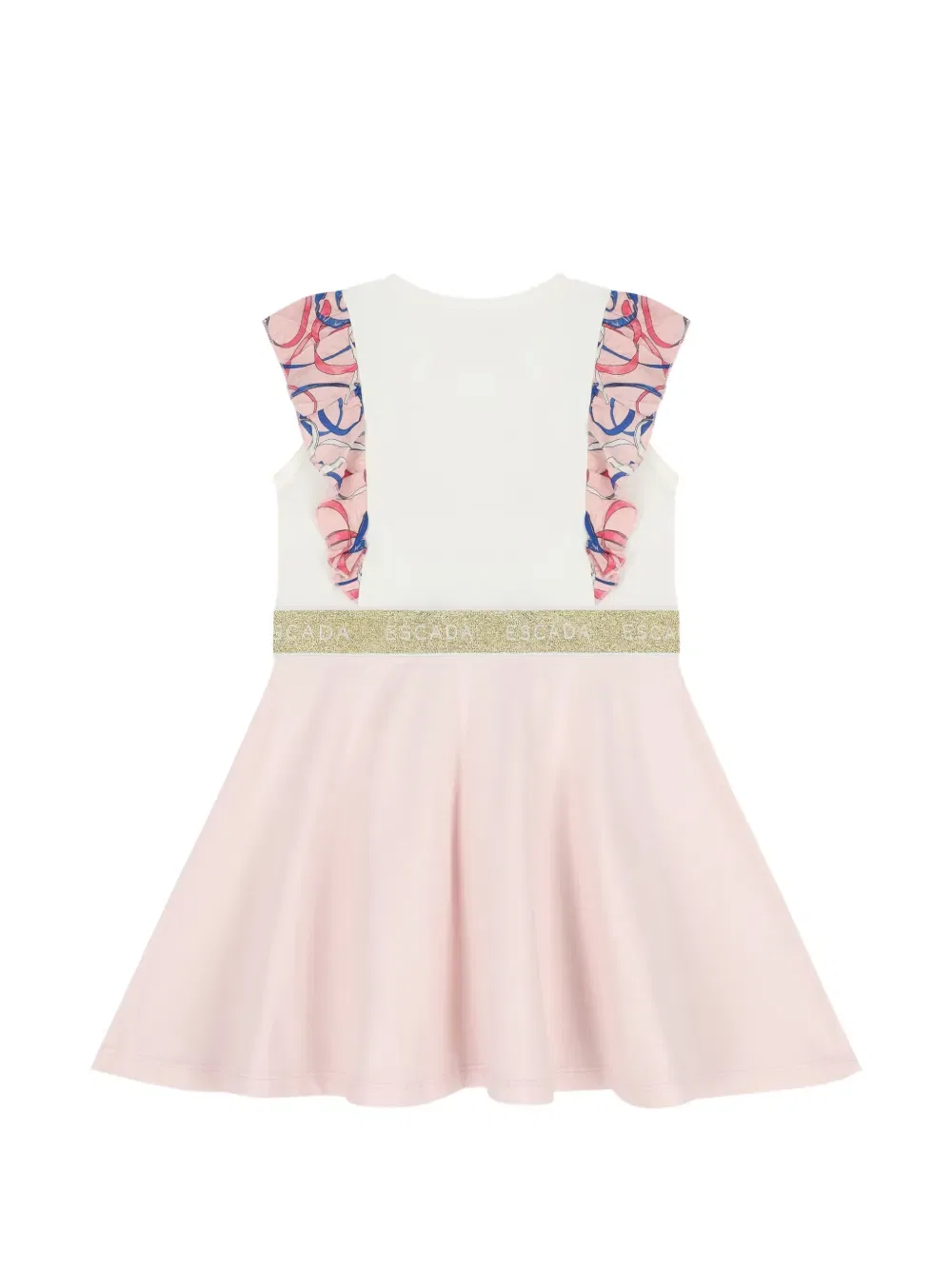 Платье с оборками и вышитым логотипом Escada Kids, розовый — фото 2