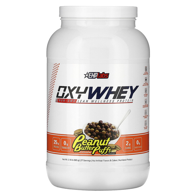 

EHPlabs, OxyWhey, сухой протеин для хорошего самочувствия, колечки с арахисовым маслом, 983 г (2,16 фунта)