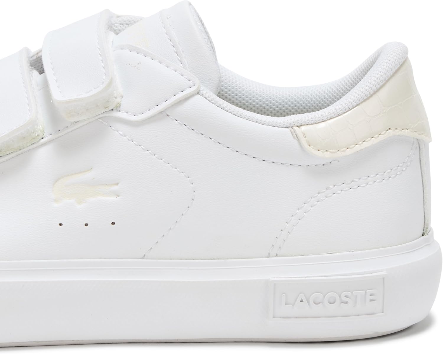 Laceste Unisex-Child детские кроссовки Powercourt Lacoste, White & Off White — фото 4