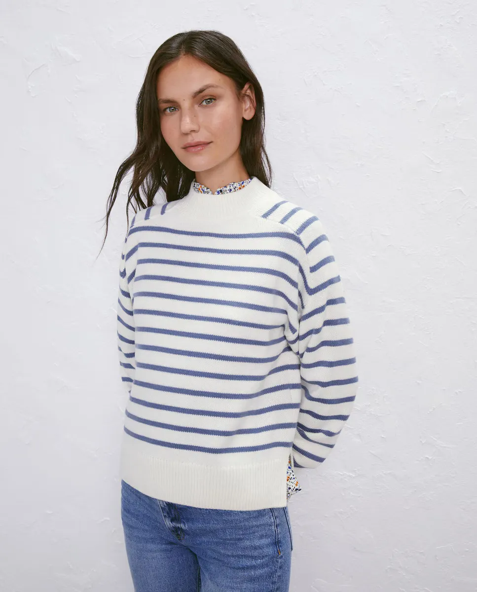 

Женский свитер переменного тока с круглым вырезом и рукавами-молотками Easy Wear, синий