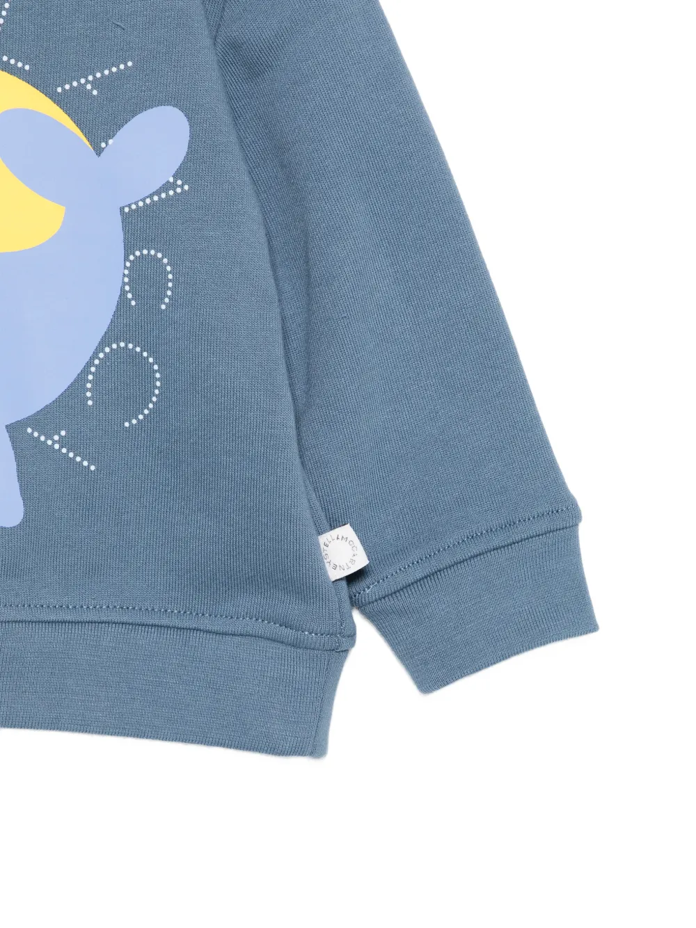 Свитшот с графическим принтом и круглым вырезом Stella Mccartney Kids, синий — фото 3