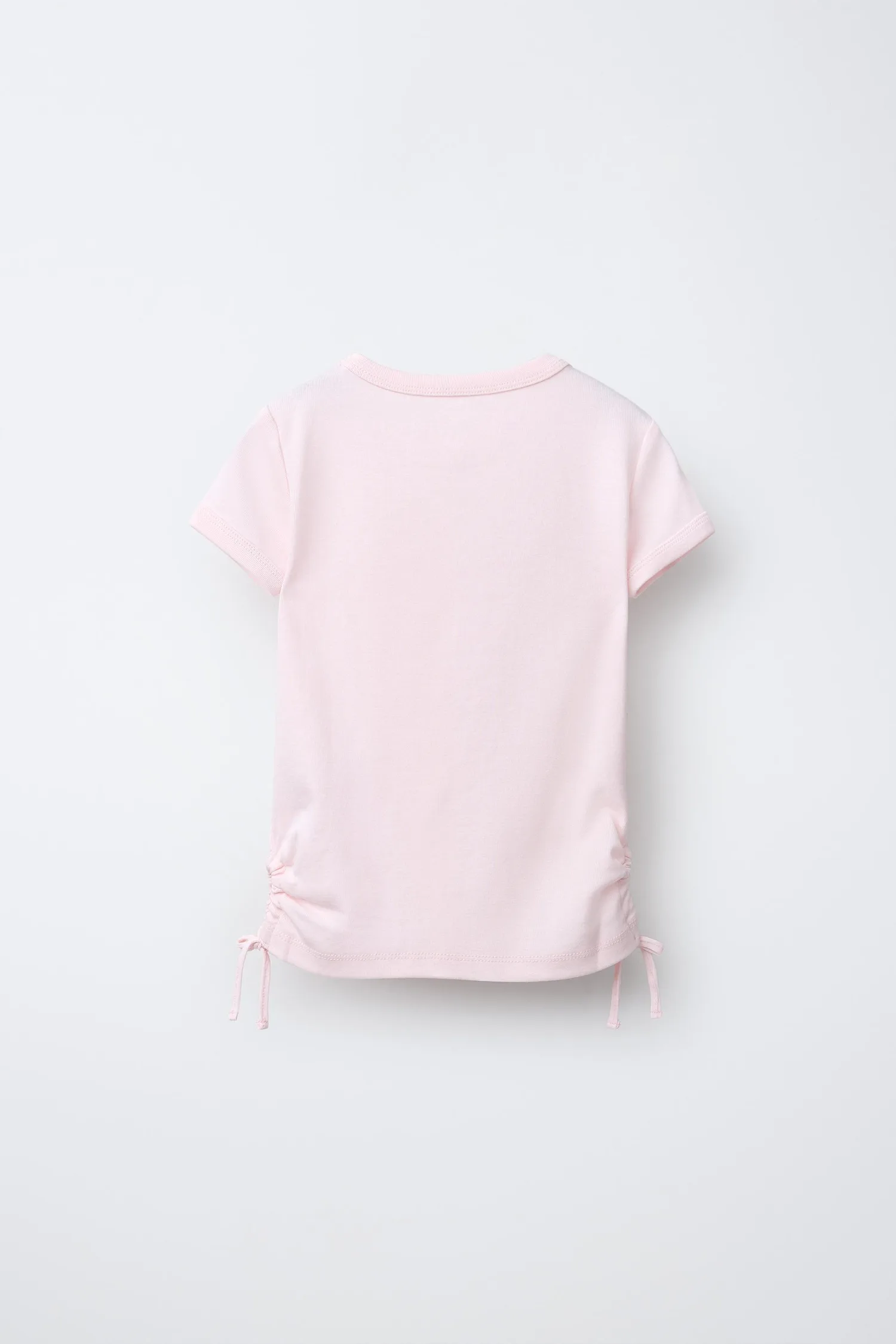 Футболка с бантиками из модала с вырезами Zara, розовый — фото 2