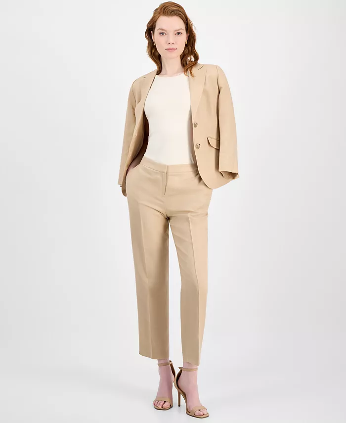 

Женские брюки до щиколотки с боковыми разрезами и средней посадкой Kasper, коричневый/бежевый