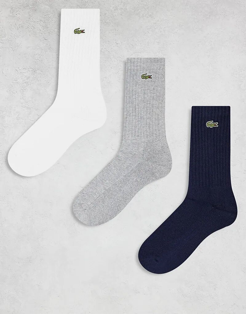 

Упаковка из 3 спортивных носков черного, серого и белого цвета Lacoste