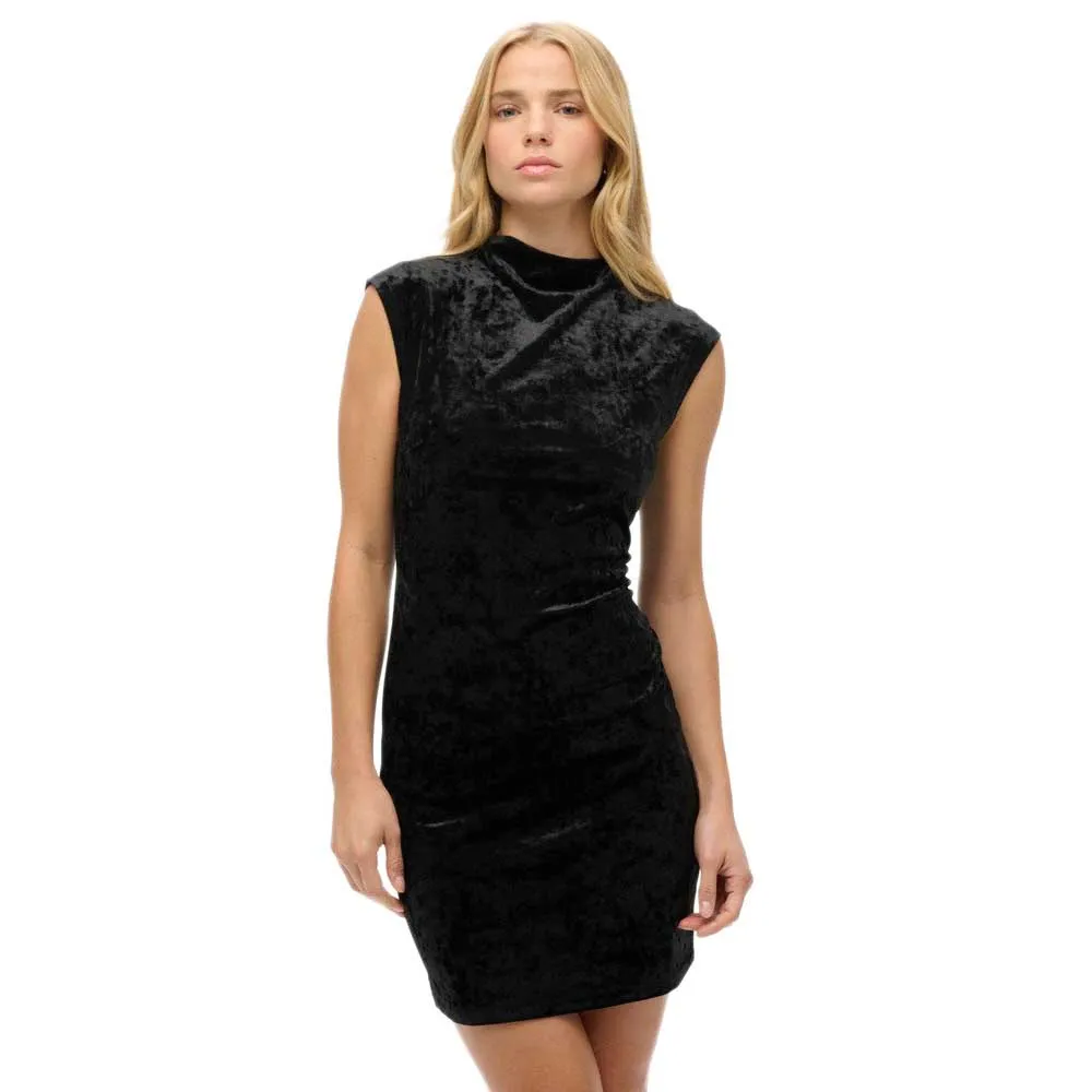

Платье Superdry Velvet Bodycon sleeveless short, черный