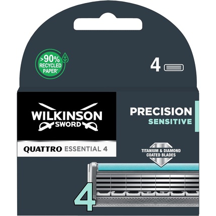 

Бритвенные лезвия Quattro Titanium Sensitive, 4 шт., Wilkinson Sword