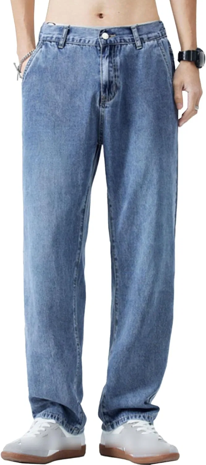 Джинсы свободные, Men's Non-Stretch Baggy Jean, синий