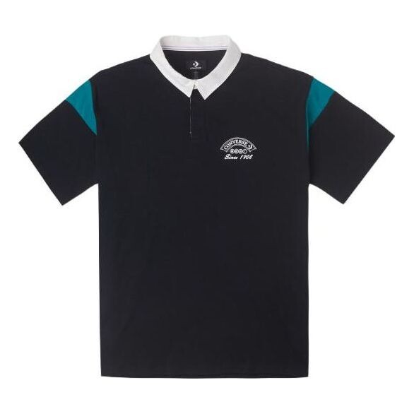 

Футболка retro polo shirt 'black' Converse, черный