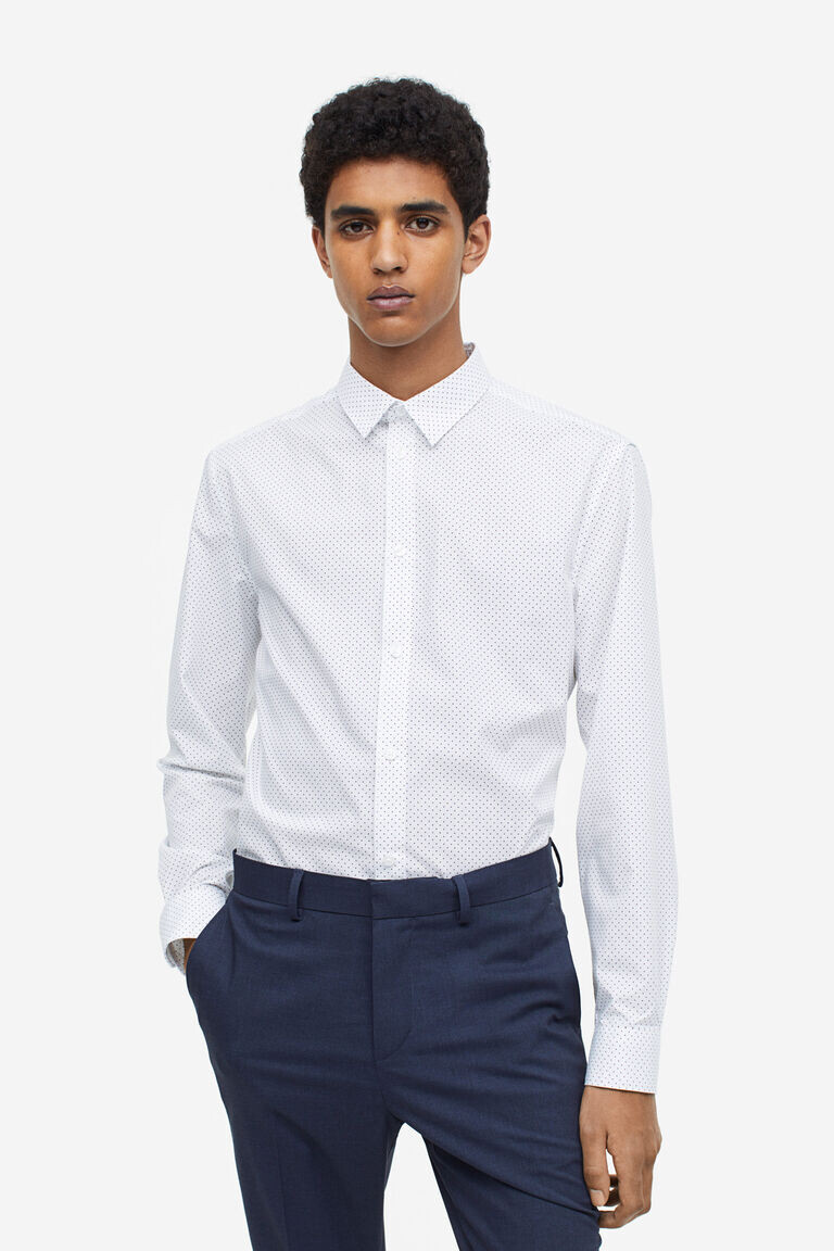 

Рубашка slim fit, которую легко гладить H&M, белый
