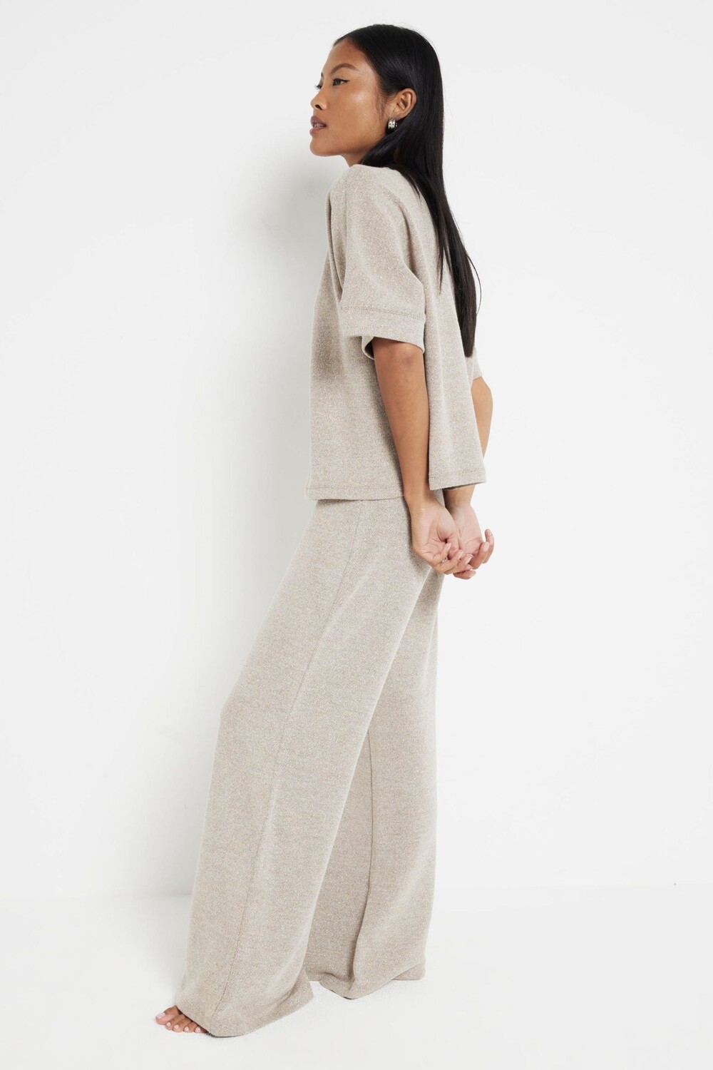 

Маленькие широкие брюки крючком River Island, золотой