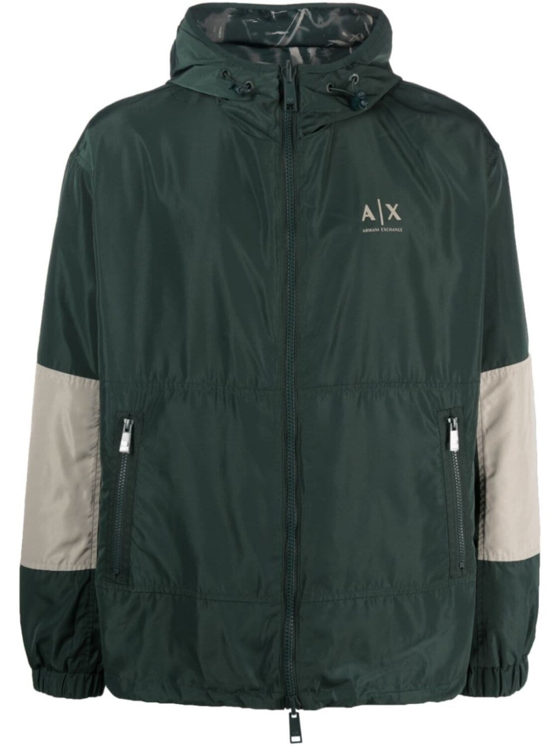 

Armani Exchange куртка с капюшоном и вставками, зеленый