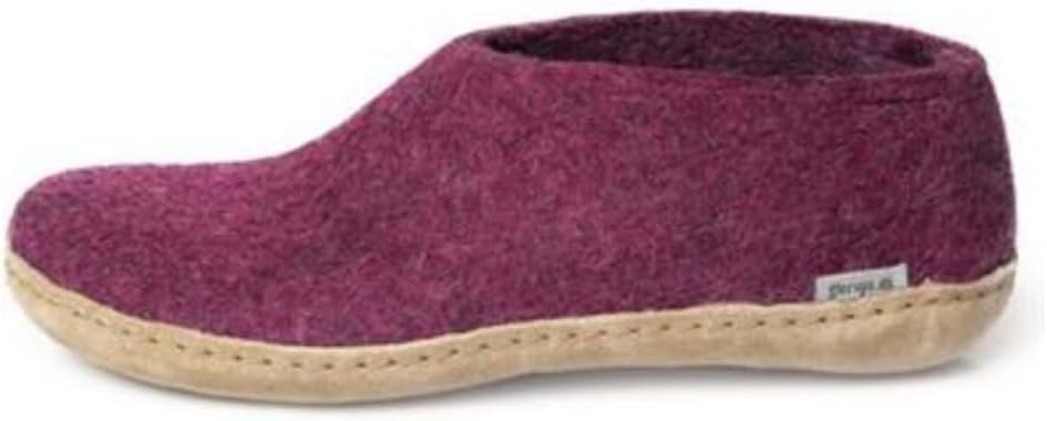 Тапочки Glerups из смеси шерсти 100 с кожаной подошвой - унисекс, Cranberry — фото 2