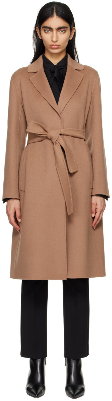 

Светло-коричневое пальто с поясом Max Mara