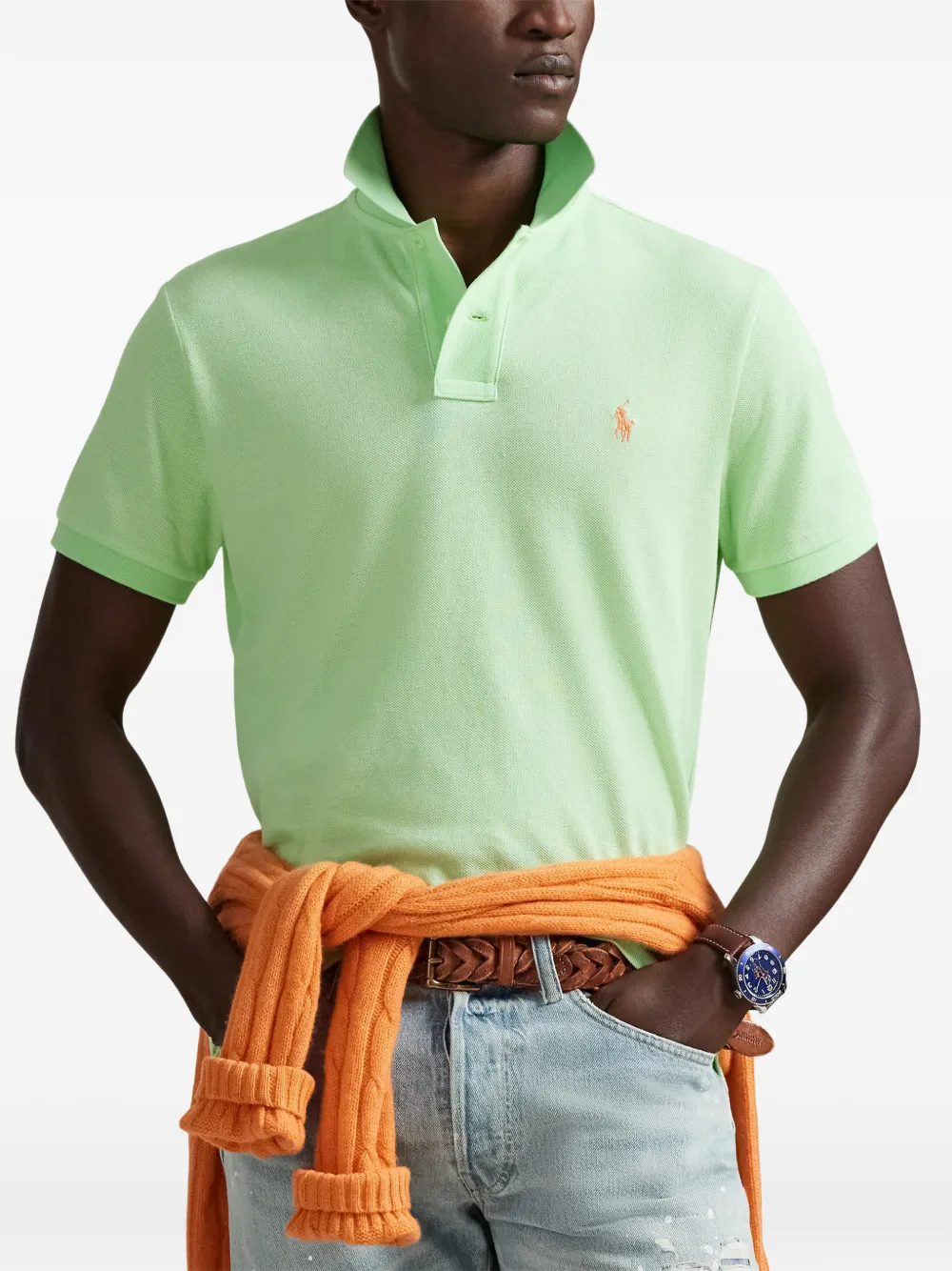 Рубашка поло в рубчик Polo Ralph Lauren, зеленый — фото 3