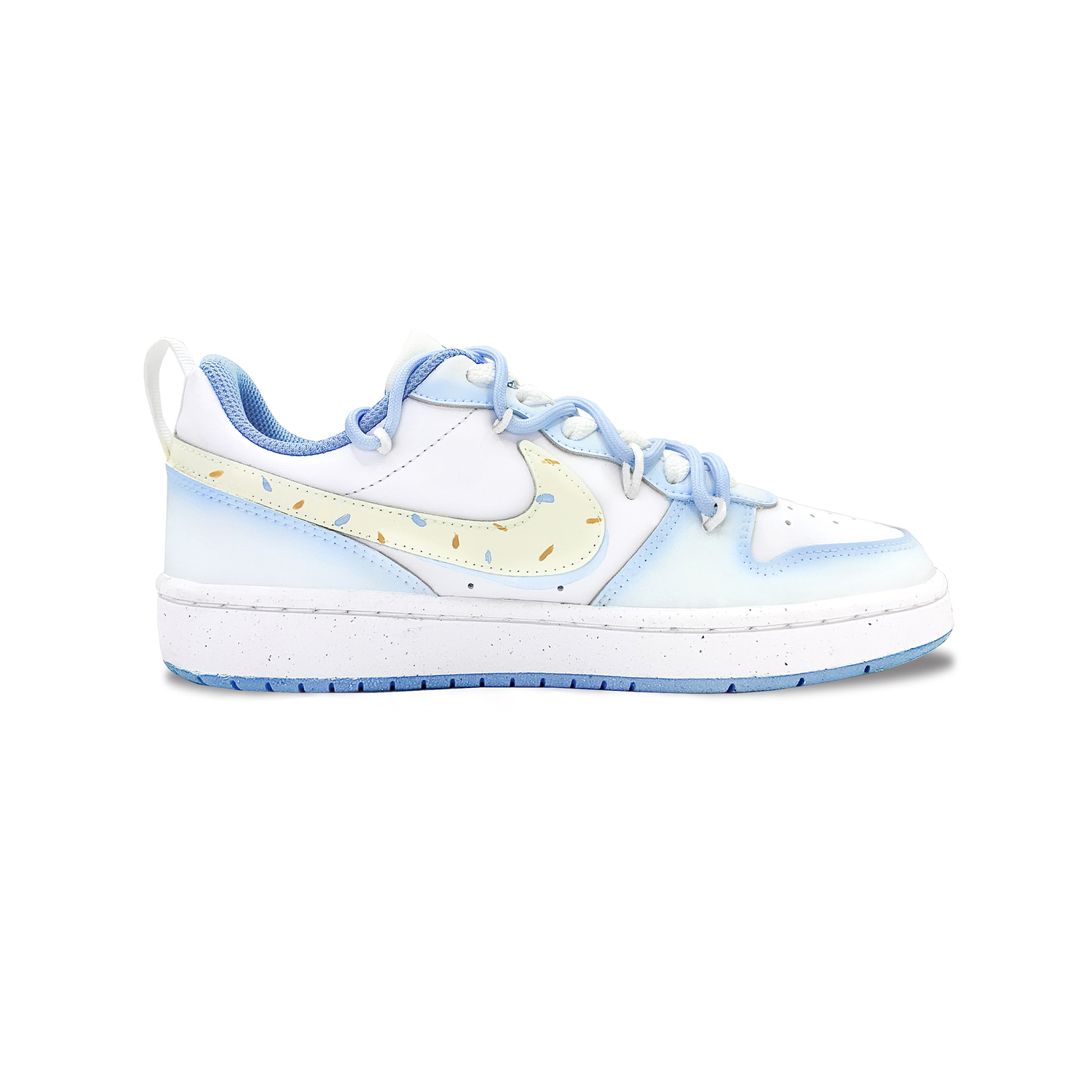 Nike Кроссовки для скейтбординга Court Borough Sweetheart Candy с противоскользящей подошвой, износостойкие, низкие, для детей, белые, для подростков — фото 3
