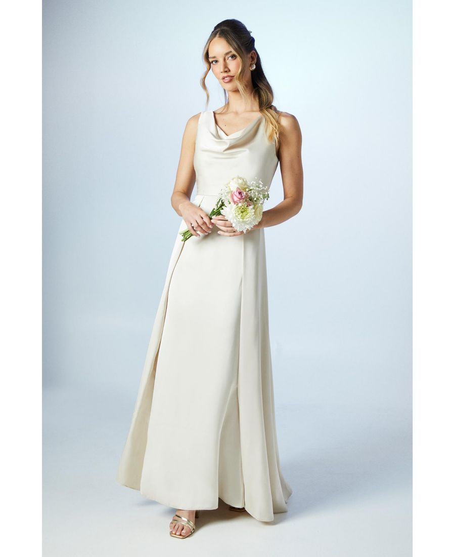 

Платье подружки невесты без рукавов с воротником-хомутом Coast, Champagne