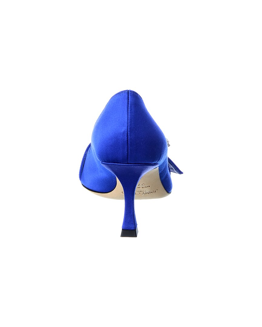 Сатиновые туфли-лодочки Jimmy Choo Melva 70, синий — фото 3