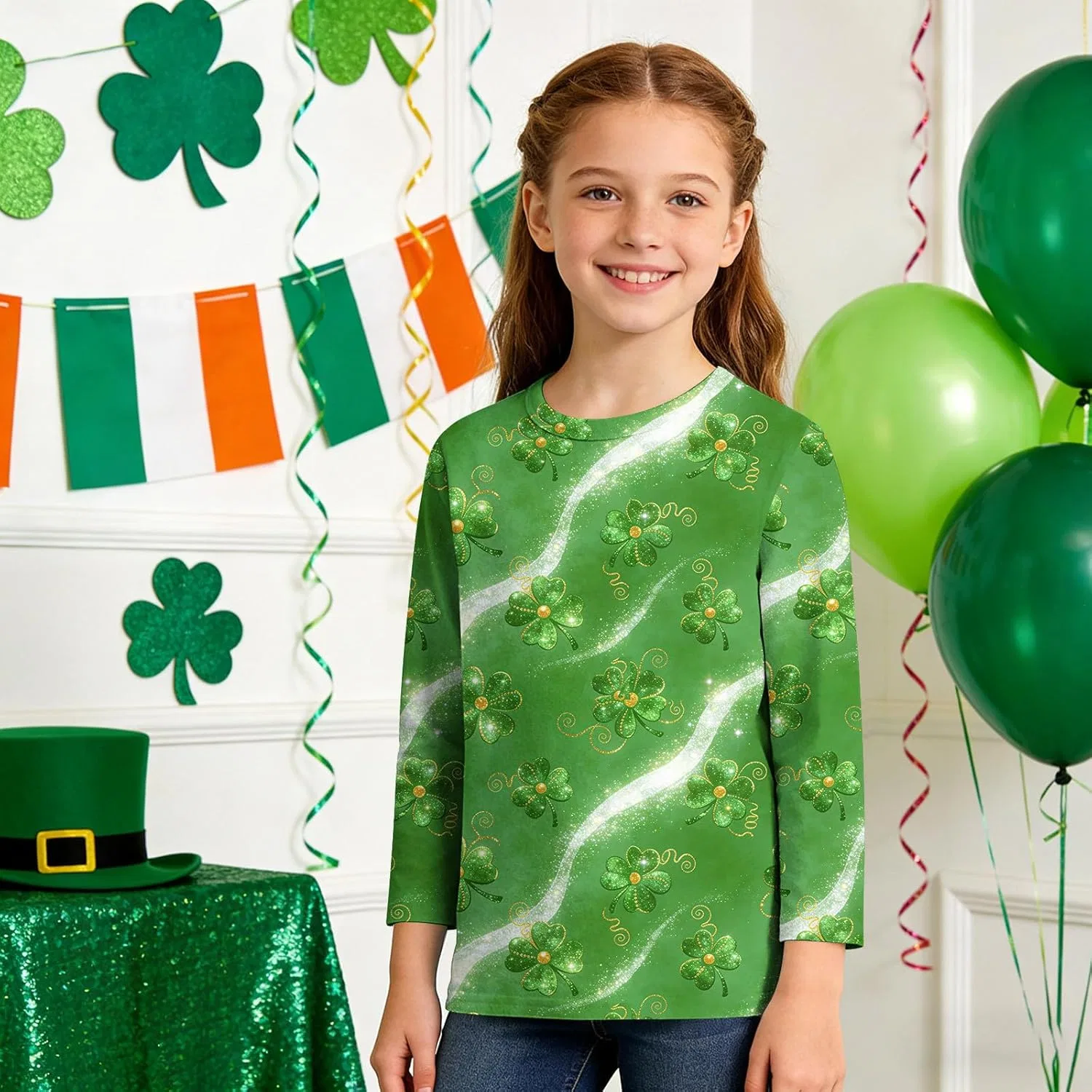 Футболка с принтом Shamrock Zzalalana, 3/4 рукава, мультиколор 22 — фото 2