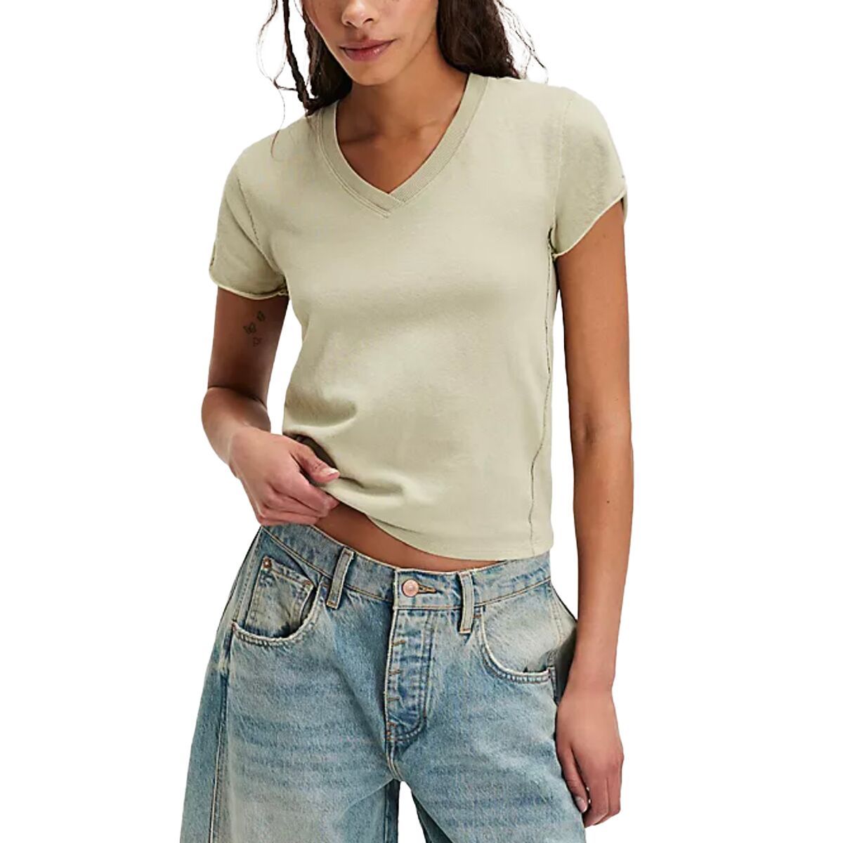 

Футболка The tee that got away Free People, цвет washed sage