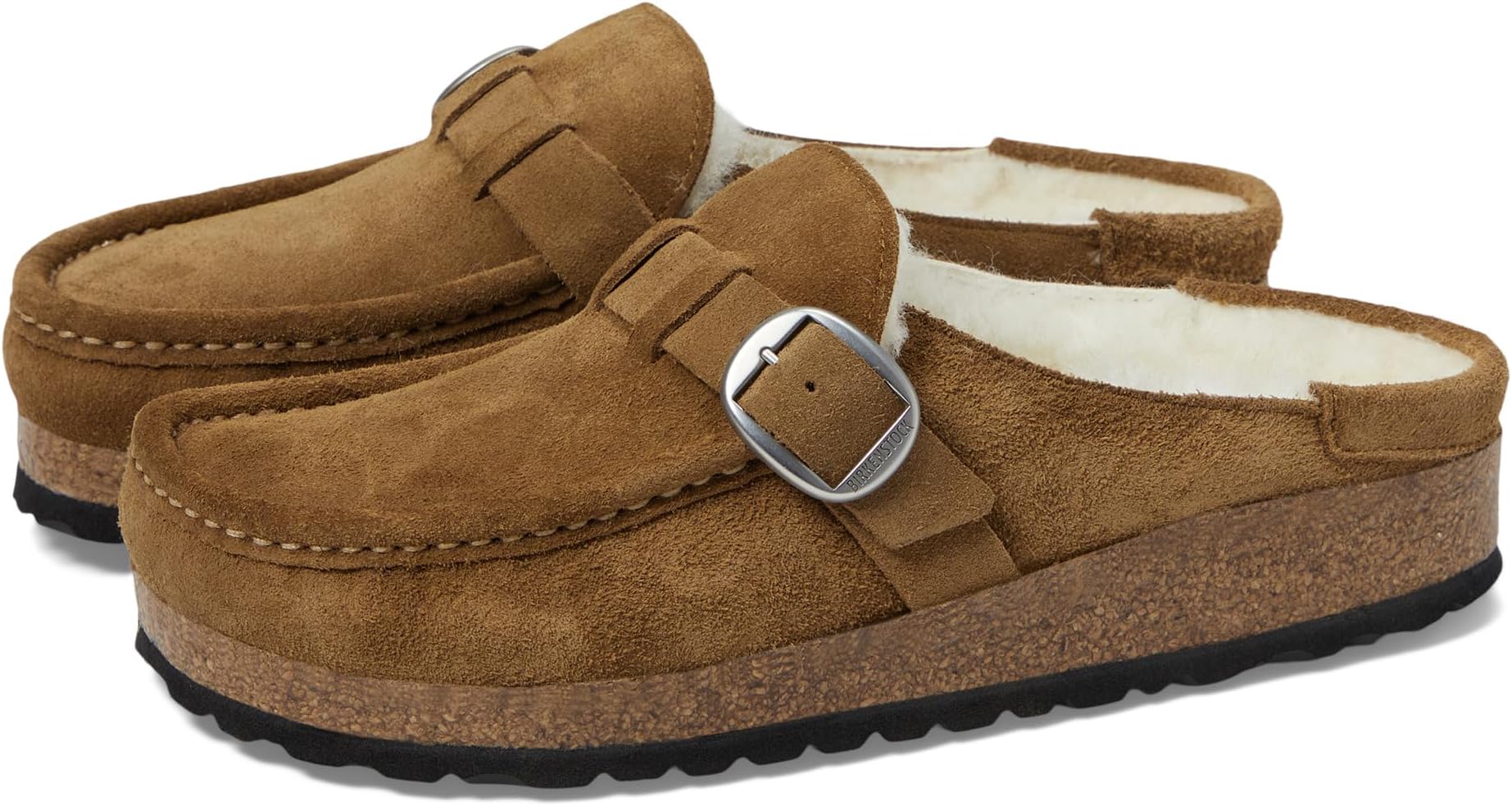 

Сабо Buckley Shearling - Suede Birkenstock, цвет Tea/Natural Suede/Shearling