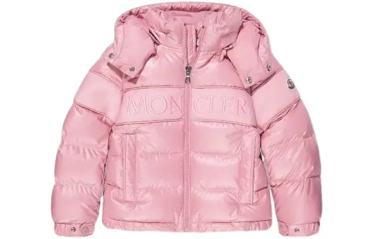Детская пуховая куртка с капюшоном Moderate Moncler, розовый