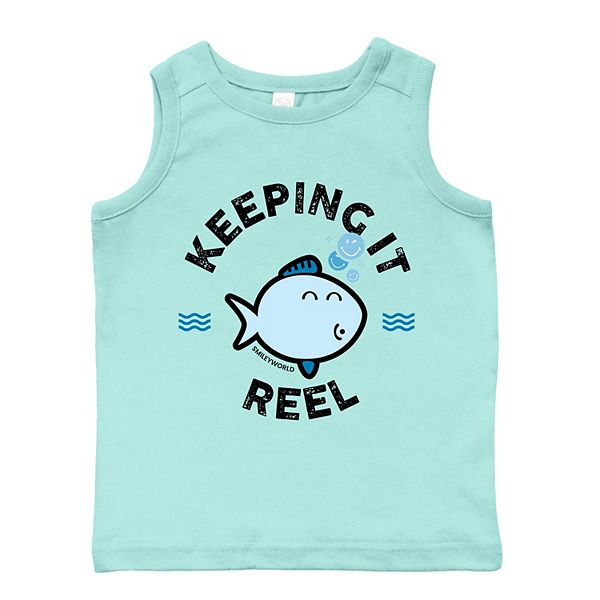 

Футболка-майка для малышей Smileyworld Keeping It Reel Fish The Juniper Shop, Seafoam