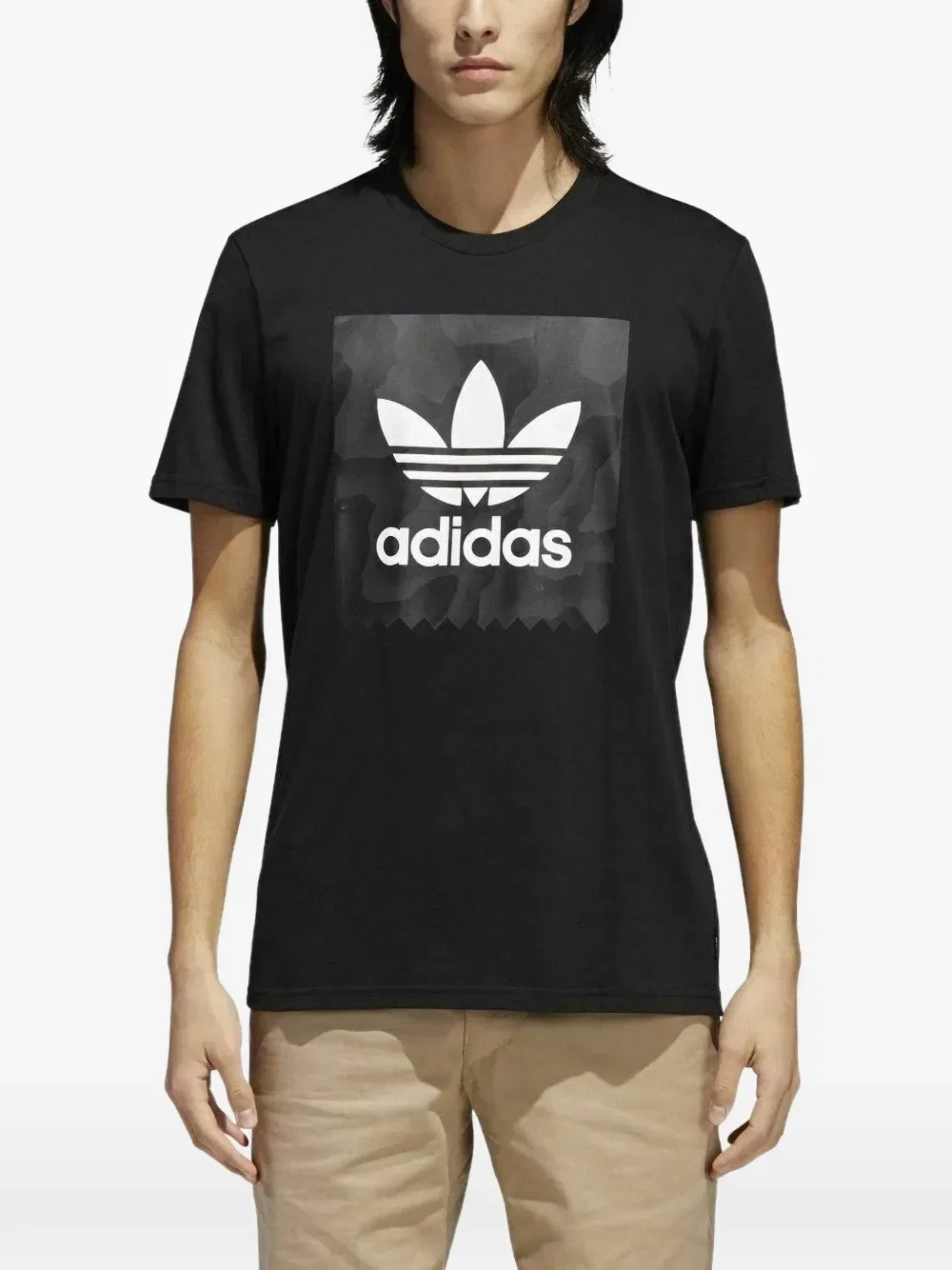 Футболка с коротким рукавом и логотипом Adidas, черный