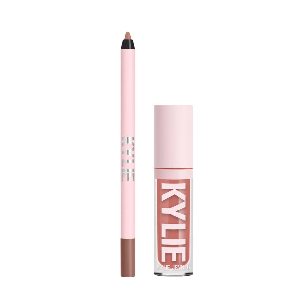 

Блеск для губ Kylie Cosmetics High Gloss and Liner Duo, warm pink nude/candy k