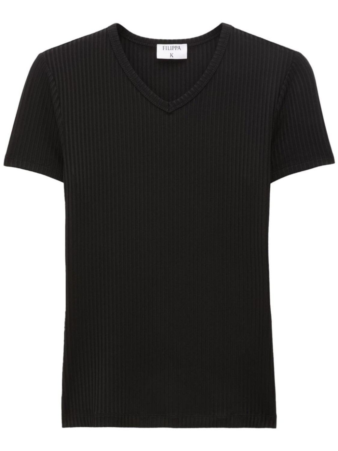 

Filippa K футболка в рубчик с V-образным вырезом, черный