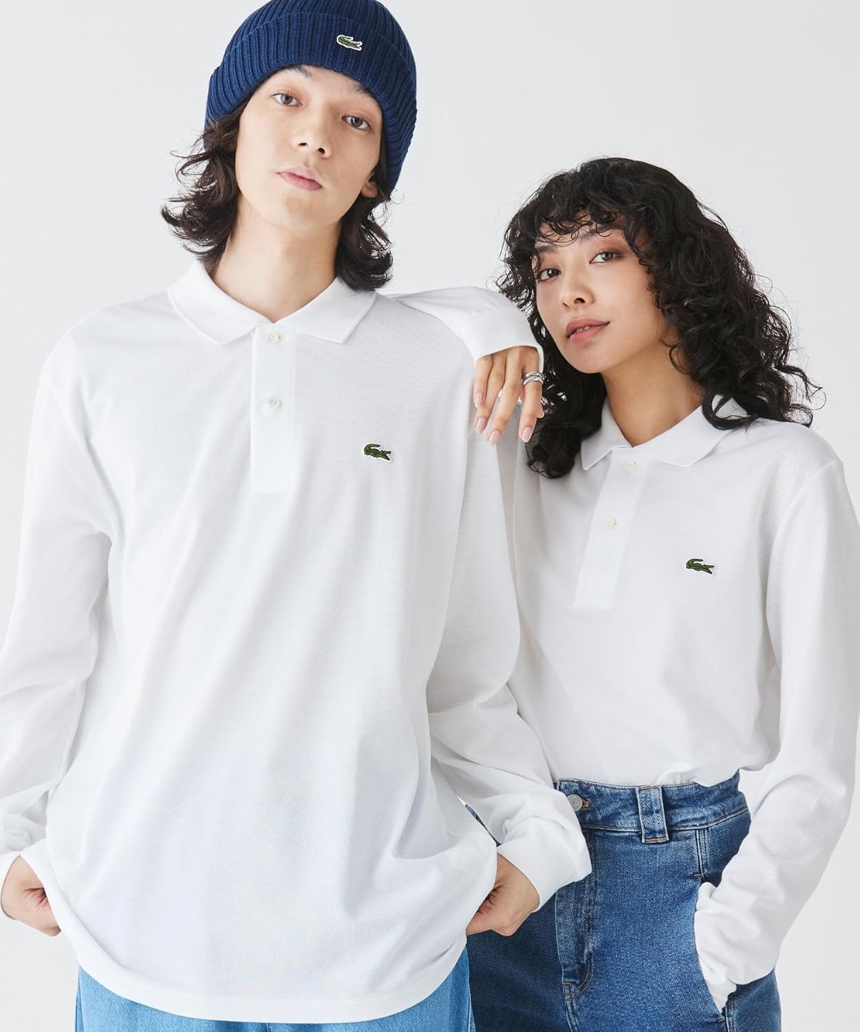 Официальная поло-рубашка Lacoste Original Fit с длинным рукавом, модель L1312, белый — фото 2