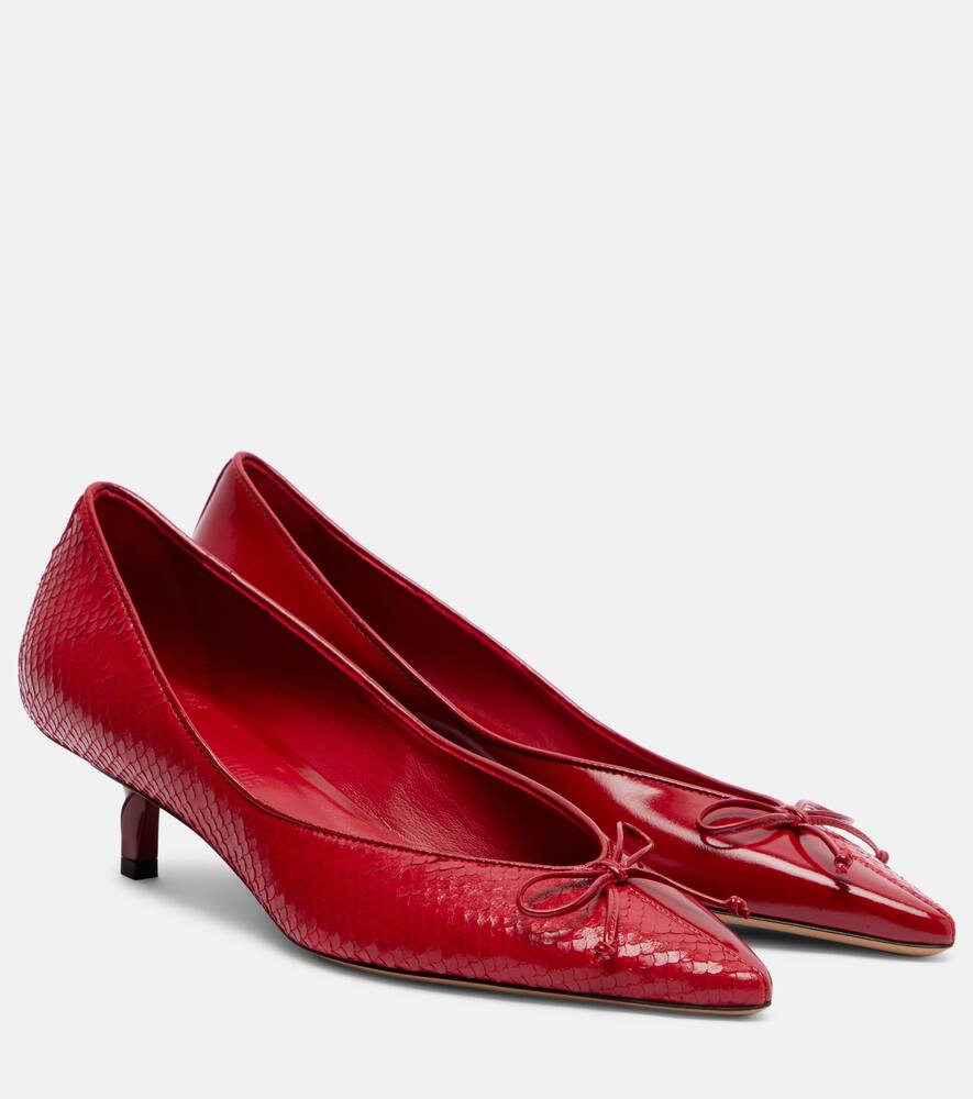 Туфли-лодочки из кожи с эффектом змеи Tourni Jacquemus, Red