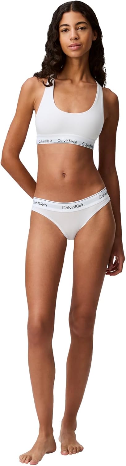 Бюстгальтер Calvin Klein Womens Modern Cotton Unlined Wireless Bralette, белый — фото 4