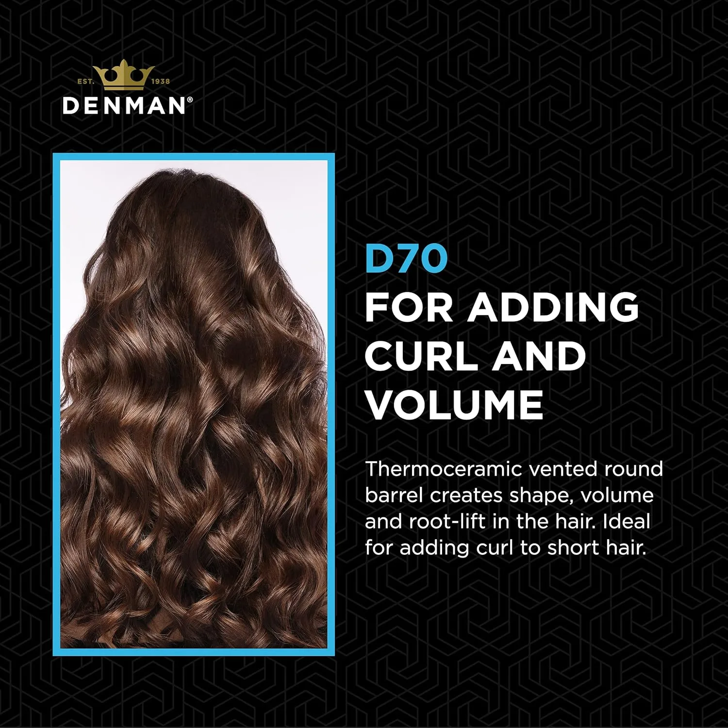 Denman Thermo Ceramic Hourglass Hot Curl Brush - термощетка для укладки волос с керамическим покрытием, создание локонов, выпрямление, объем и прикорневой подъем, цвет Gray Очень маленький, Gray — фото 4