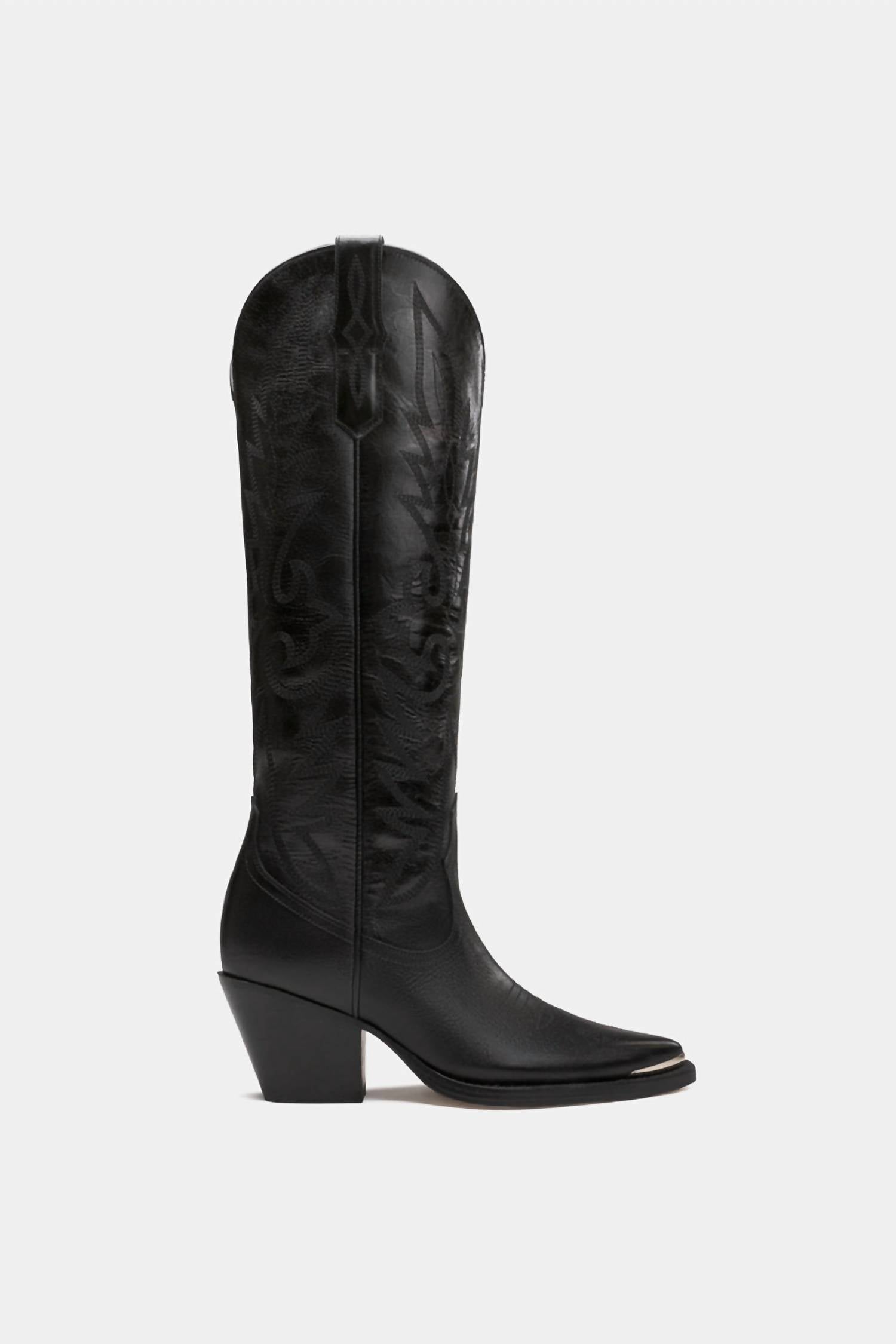 Женские ковбойские кожаные сапоги Gilia в черном цвете Dante Shoes