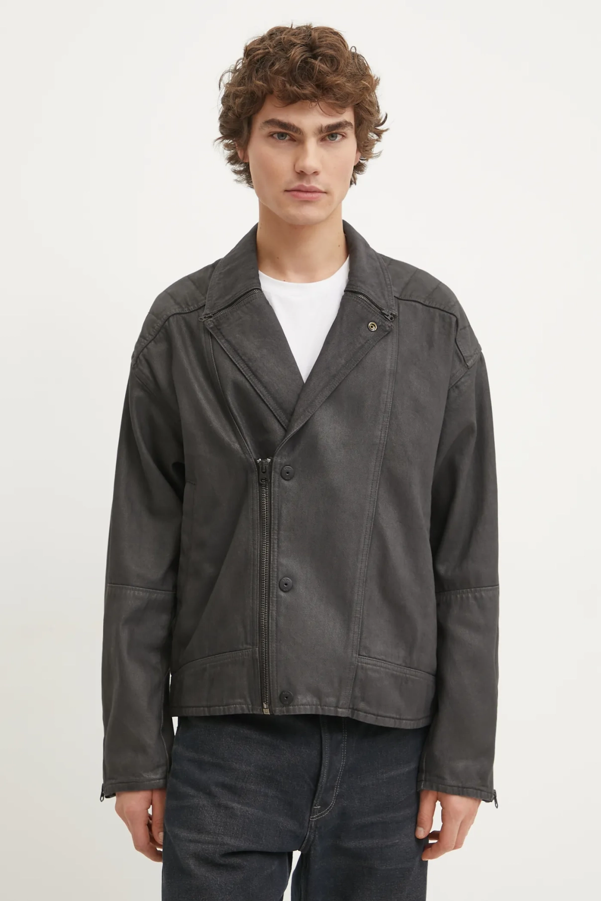 

Джинсовая байкерская куртка G-Star Raw, серый
