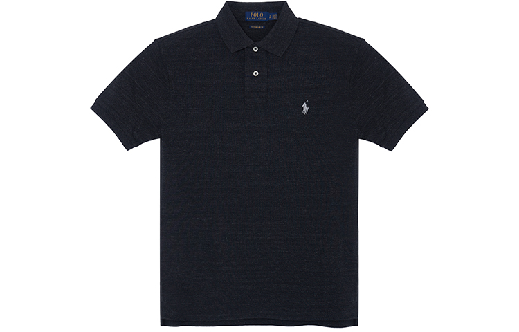 Прямая поло с вышитым логотипом Polo Ralph Lauren, черный — фото 3
