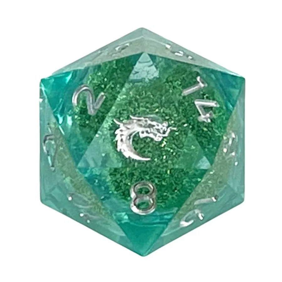 

35мм d20 - Изумрудная ярость, Liquid Infused Dice