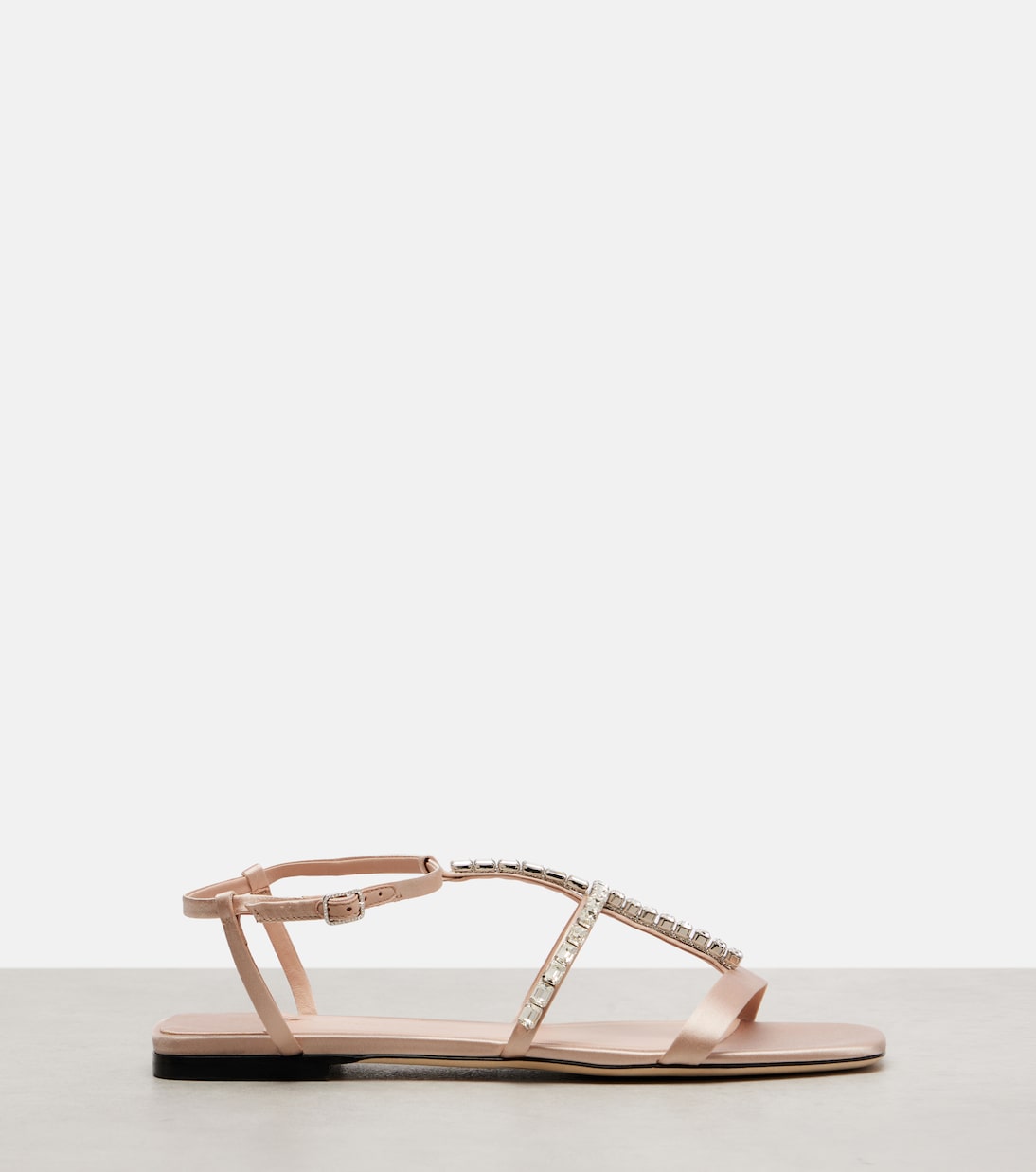 Gwyn декорированные сандалии из сатина и кожи Jimmy Choo, Macaron/Cr — фото 4