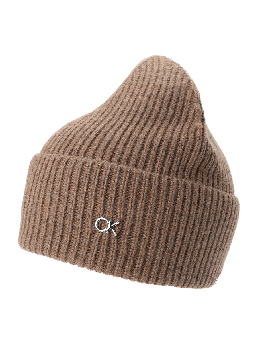 

Шапка Calvin Klein Beanie, серо-коричневый