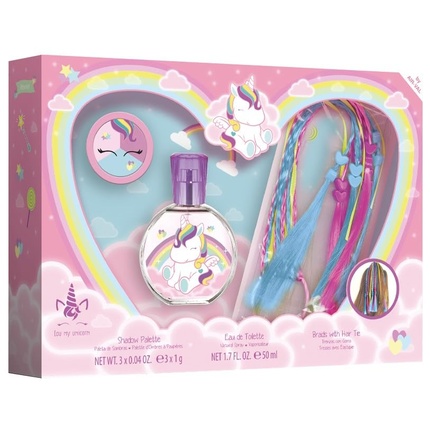 Набор Eau My Unicorn с туалетной водой 50 мл, тенями для век и косами с резинкой Air Val International, S.A — фото 2