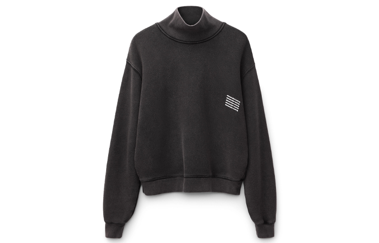 

Свитшот с круглым вырезом и повторяющимся логотипом Alexander Wang, черный