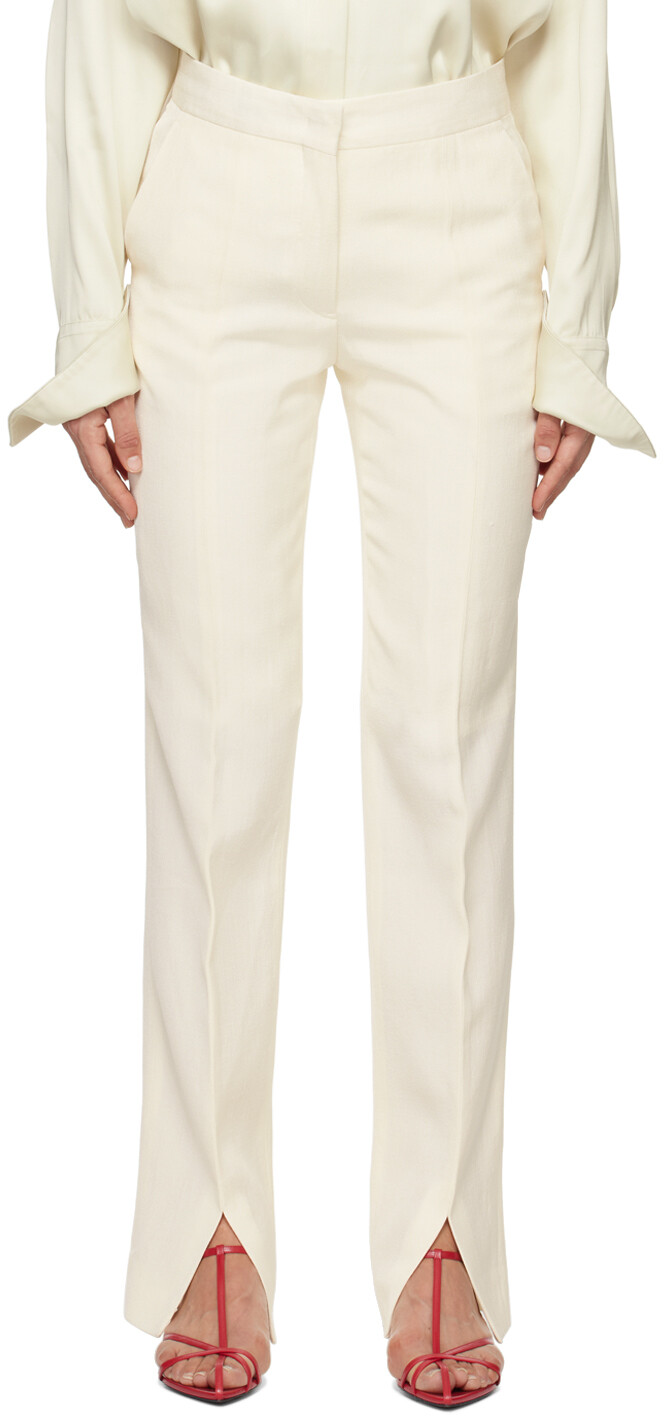 

Белоснежные брюки строгого кроя Jil Sander, цвет Chalk