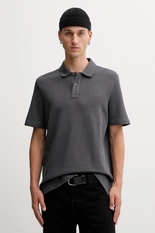 

Хлопковая поло Tommy Jeans, серый