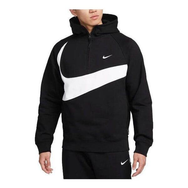 

Толстовка sportswear big swoosh half zip hoodie (asia sizing) 'black white' Nike, черный