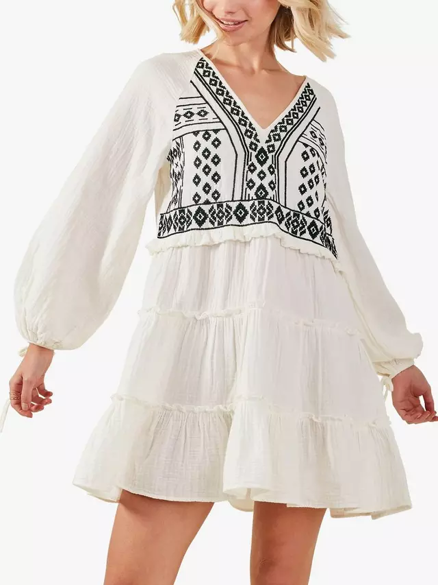 

Платье Accessorize Cotton Embroidered Ruffle Mini