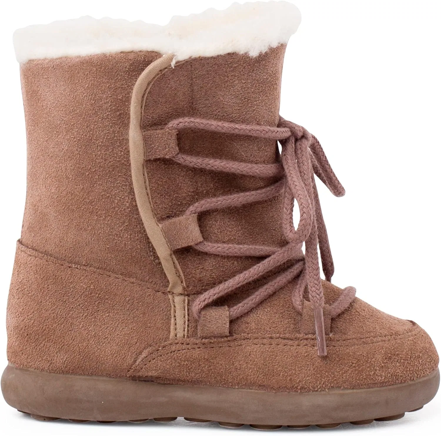 Ботинки Pisamonas Bottes en peau de Mouton Avec fermeture collante, Brown