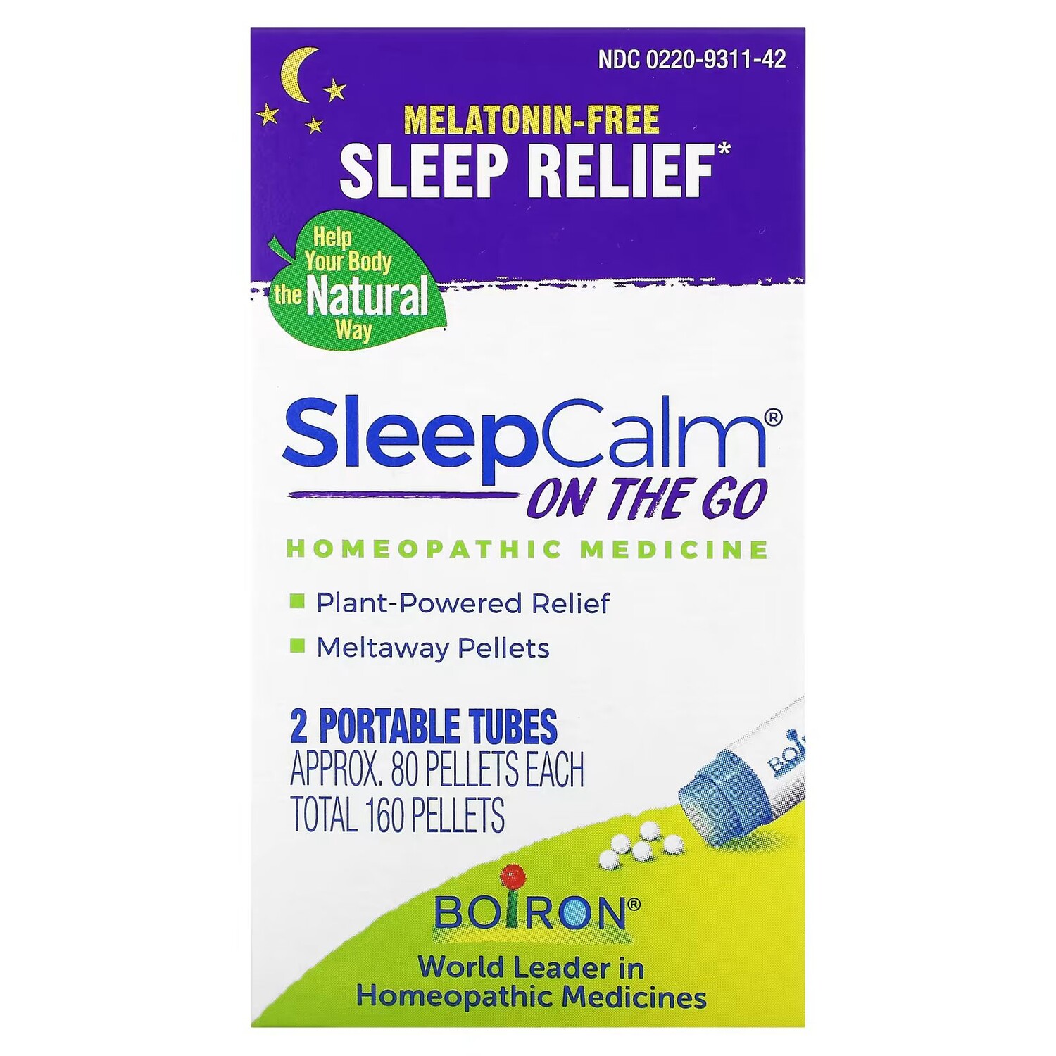 

SleepCalm On The Go, 2 портативные трубки, прибл. 80 гранул каждый Boiron