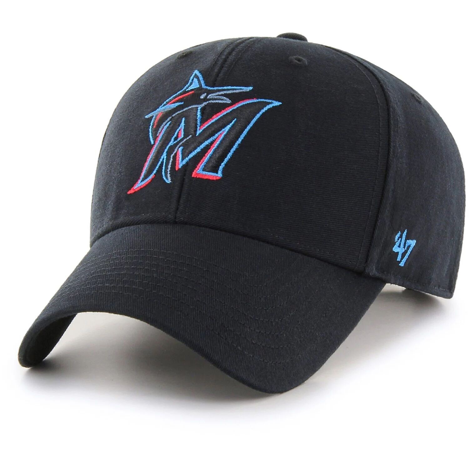 

Мужская черная регулируемая кепка Miami Marlins Legend MVP '47
