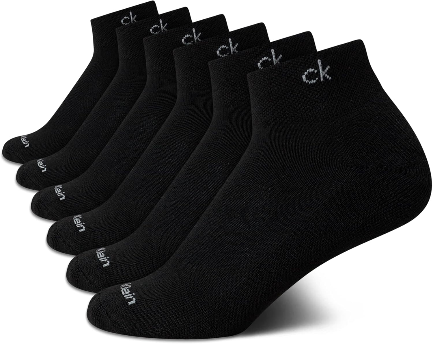 

Женские носки Calvin Klein Quarter - 6 пар носков с мягкой подошвой - четвертной размер, дышащие, легкие, спортивный дизайн, Black