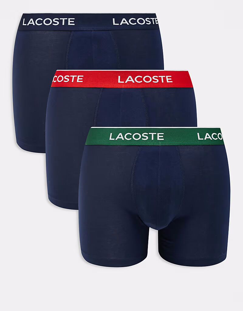 

Комплект из 3 пар боксеров Lacoste темно-синего цвета с цветными поясами